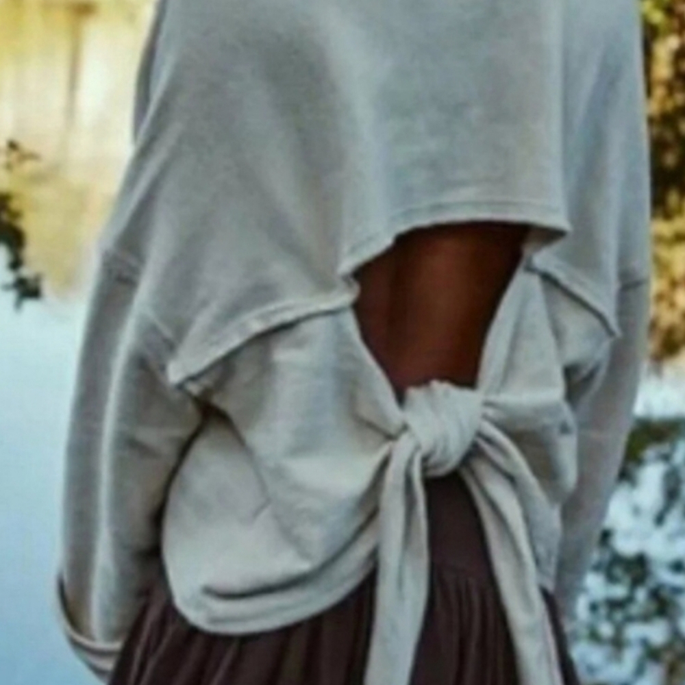 Free People Beach Alyria Cover Up Cream XS Oversized Boho Open Back